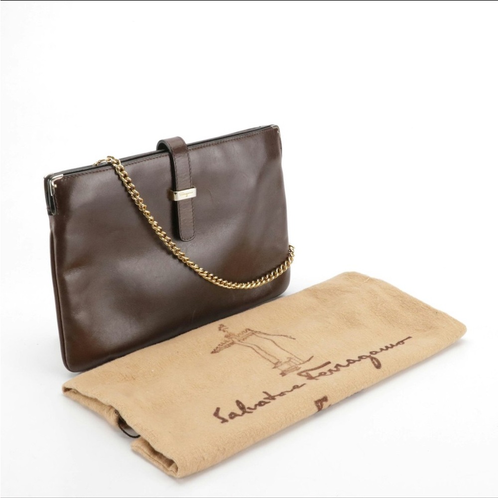 Salvatore Ferragamo Dark Brown Leather Bag - Picture 2 of 10